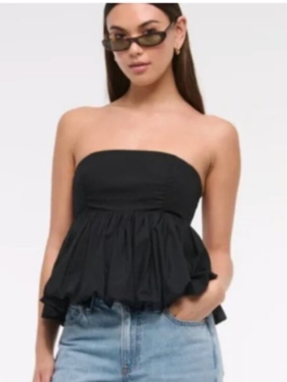 Abercrombie Bubble Hem Strapless Top - L